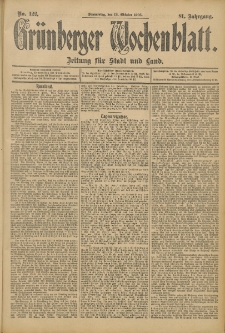 Grünberger Wochenblatt: Zeitung für Stadt und Land, No. 122. (12. Oktober 1905)