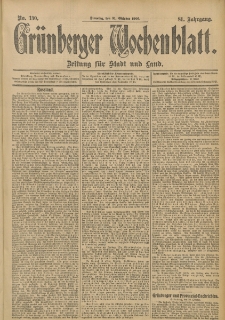 Grünberger Wochenblatt: Zeitung für Stadt und Land, No. 130. (31. Oktober 1905)