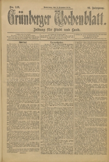 Gr&uuml;nberger Wochenblatt: Zeitung f&uuml;r Stadt und Land, No. 149. (14. Dezember 1905)