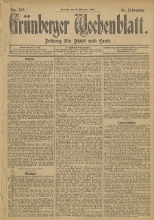 Grünberger Wochenblatt: Zeitung für Stadt und Land, No. 157. (31. Dezember 1905)