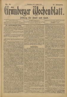 Grünberger Wochenblatt: Zeitung für Stadt und Land, No. 93. (5. August 1905)