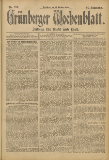 Gr&uuml;nberger Wochenblatt: Zeitung f&uuml;r Stadt und Land, No. 126. (21. Oktober 1905)