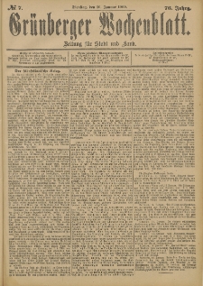 Grünberger Wochenblatt: Zeitung für Stadt und Land, No. 7. (16. Januar 1900)