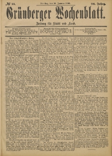 Grünberger Wochenblatt: Zeitung für Stadt und Land, No. 13. (30. Januar 1900)