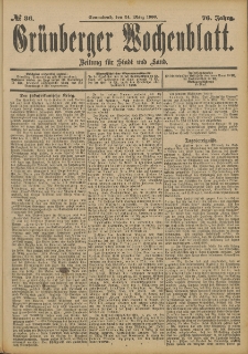 Gr&uuml;nberger Wochenblatt: Zeitung f&uuml;r Stadt und Land, No. 36. (24. M&auml;rz 1900)