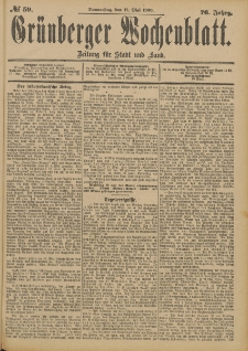 Grünberger Wochenblatt: Zeitung für Stadt und Land, No. 59. (17. Mai 1900)