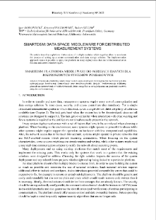 SMARTDSM: data space middleware for distributed measurement systems = SMARTDSM: platforma middleware do agregacji danych dla rozproszonych systemów pomiarowych