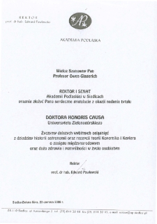 List gratulacyjny prof. Edwarda Pawłowskiego do profesora Owena Gingericha