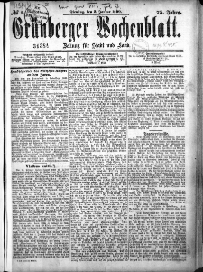 Gr&uuml;nberger Wochenblatt, No. 1. (3. Januar 1899)