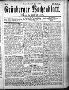 Gr&uuml;nberger Wochenblatt, No. 3. (7. Januar 1899)