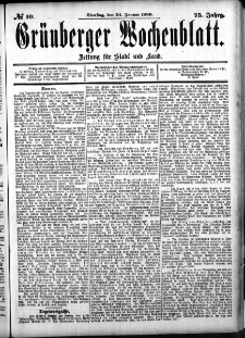 Grünberger Wochenblatt, No. 10. (24. Januar 1899)