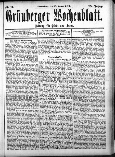 Grünberger Wochenblatt, No. 11. (26. Januar 1899)