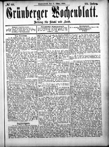 Grünberger Wochenblatt, No. 27. (4. März 1899)