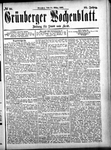 Grünberger Wochenblatt, No. 31. (14. März 1899)