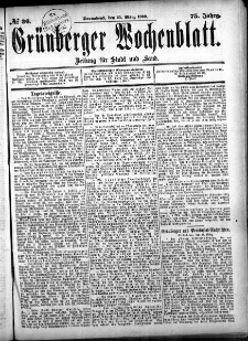Gr&uuml;nberger Wochenblatt, No. 36. (25. M&auml;rz 1899)