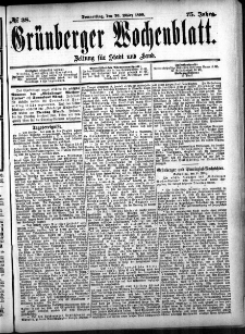 Grünberger Wochenblatt, No. 38. (30. März 1899)