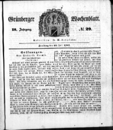 Grünberger Wochenblatt, No. 29. (22. Juli 1842)