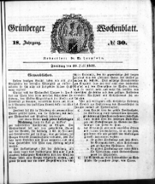 Grünberger Wochenblatt, No. 30. (29. Juli 1842)