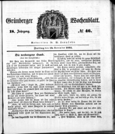 Gr&uuml;nberger Wochenblatt, No. 46. (18. November 1842)