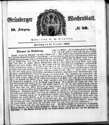 Gr&uuml;nberger Wochenblatt, No. 50. (16. Dezember 1842)
