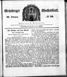 Gr&uuml;nberger Wochenblatt, No. 51. (23. Dezember 1842)