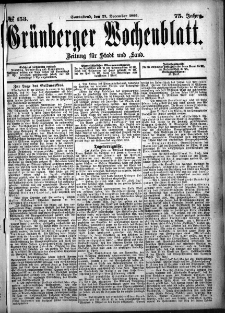 Gr&uuml;nberger Wochenblatt: Zeitung f&uuml;r Stadt und Land, No. 153. (23. December 1899)