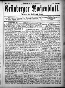 Gr&uuml;nberger Wochenblatt: Zeitung f&uuml;r Stadt und Land, No. 154. (24. December 1899)