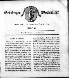 Grünberger Wochenblatt, Stück 16. (21. April 1827)