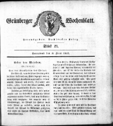 Grünberger Wochenblatt, Stück 23. (9. Juni 1827)