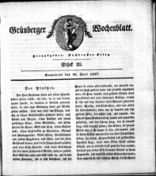 Grünberger Wochenblatt, Stück 26. (30. Juni 1827)
