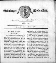 Grünberger Wochenblatt, Stück 28. (14. Juli 1827)