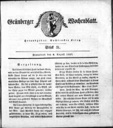 Grünberger Wochenblatt, Stück 31. (4. August 1827)