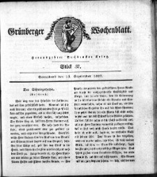 Grünberger Wochenblatt, Stück 37. (15. September 1827)