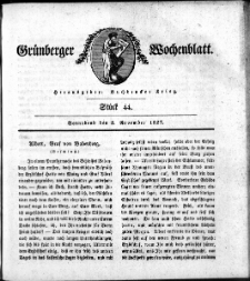 Grünberger Wochenblatt, Stück 44. (3. November 1827)