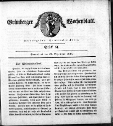 Grünberger Wochenblatt, Stück 51. (22. Dezember 1827)