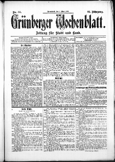 Grünberger Wochenblatt: Zeitung für Stadt und Land, No. 54. (4. Mai 1907)