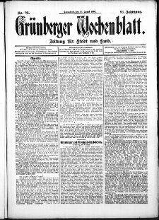 Grünberger Wochenblatt: Zeitung für Stadt und Land, No. 96. (10. August 1907)