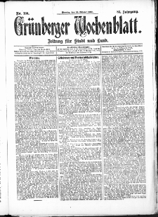 Gr&uuml;nberger Wochenblatt: Zeitung f&uuml;r Stadt und Land, No. 130. (29. Oktober 1907)