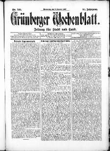 Grünberger Wochenblatt: Zeitung für Stadt und Land, No. 146. (5. December 1907)