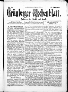 Grünberger Wochenblatt: Zeitung für Stadt und Land, No. 13. ( 30.Januar 1909 )