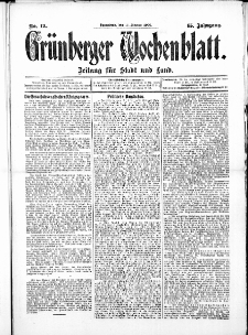 Gr&uuml;nberger Wochenblatt: Zeitung f&uuml;r Stadt und Land, No. 19. ( 13. Februar 1909 )
