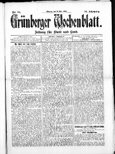Gr&uuml;nberger Wochenblatt: Zeitung f&uuml;r Stadt und Land, No. 35. ( 23. M&auml;rz 1909 )