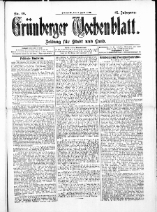 Gr&uuml;nberger Wochenblatt: Zeitung f&uuml;r Stadt und Land, No. 40. ( 3. April 1909 )
