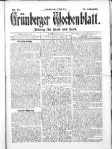 Grünberger Wochenblatt: Zeitung für Stadt und Land, No. 46. ( 17. April 1909 )