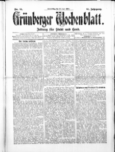 Gr&uuml;nberger Wochenblatt: Zeitung f&uuml;r Stadt und Land, No. 51. ( 29. April 1909 )