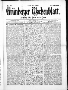 Gr&uuml;nberger Wochenblatt: Zeitung f&uuml;r Stadt und Land, No. 56. ( 11. Mai 1909 )