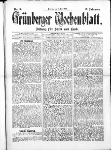 Gr&uuml;nberger Wochenblatt: Zeitung f&uuml;r Stadt und Land, No. 83. ( 13. Juli 1909 )