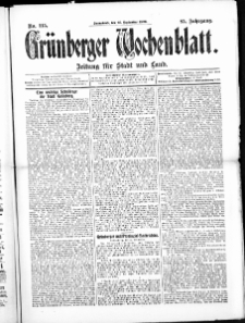 Grünberger Wochenblatt: Zeitung für Stadt und Land, No. 115. ( 25. September 1909 )