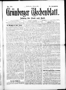 Gr&uuml;nberger Wochenblatt: Zeitung f&uuml;r Stadt und Land, No. 119. ( 5. Oktober 1909 )