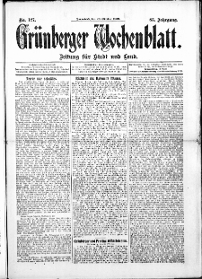 Gr&uuml;nberger Wochenblatt: Zeitung f&uuml;r Stadt und Land, No. 127. ( 23. Oktober 1909 )